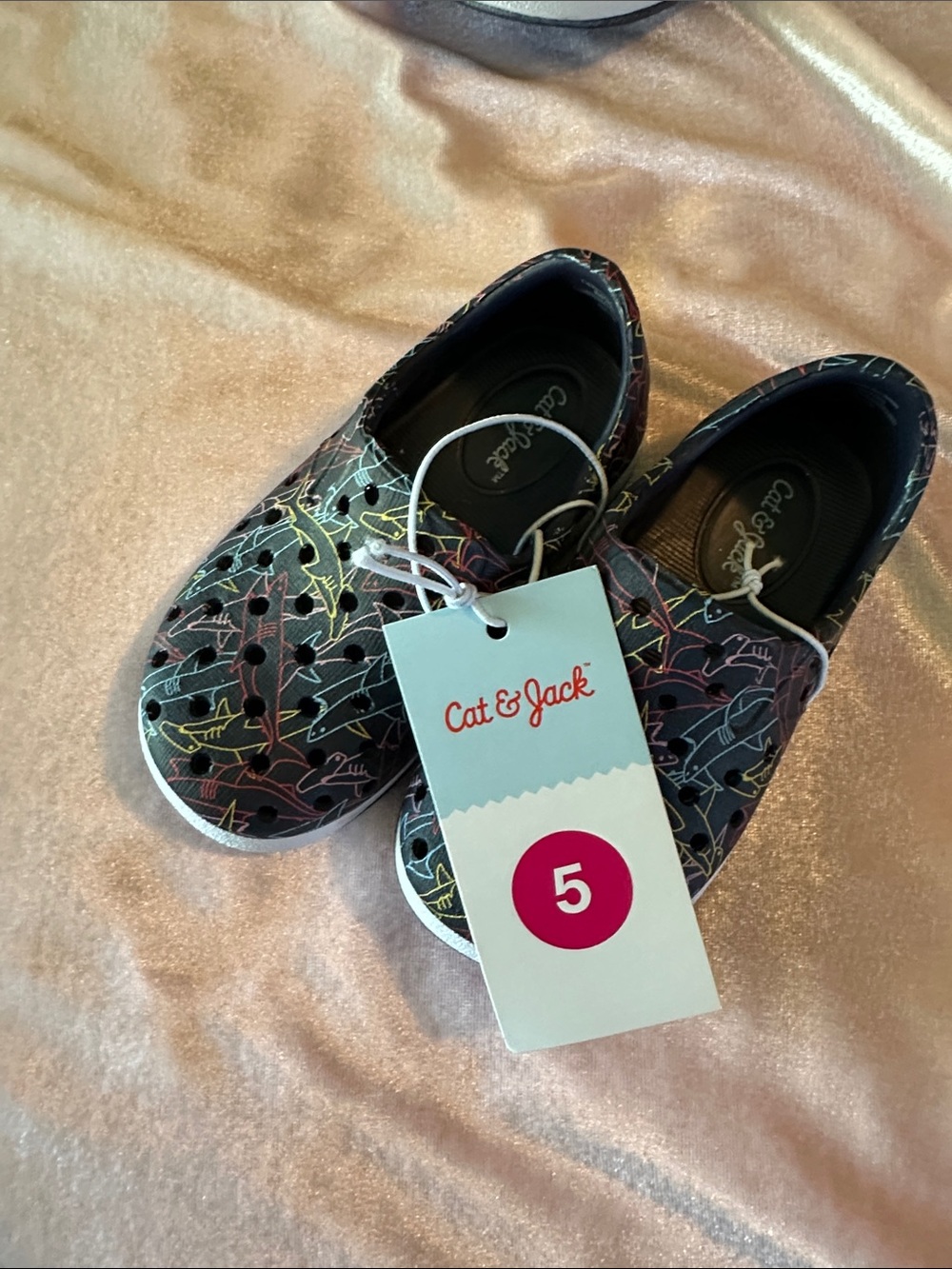 Cat & Jack Navy Slip-On Shoe with Shark Design